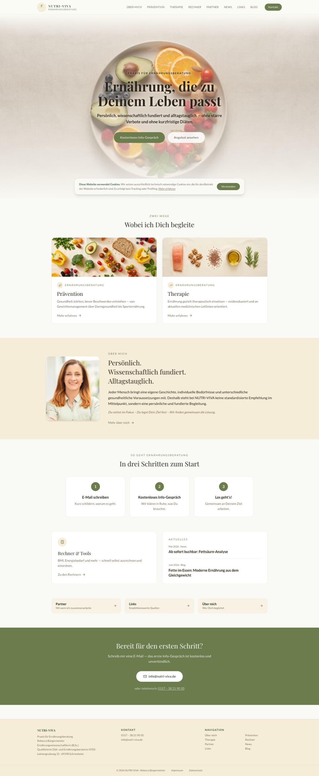 Die Website von NUTRI-VIVA
